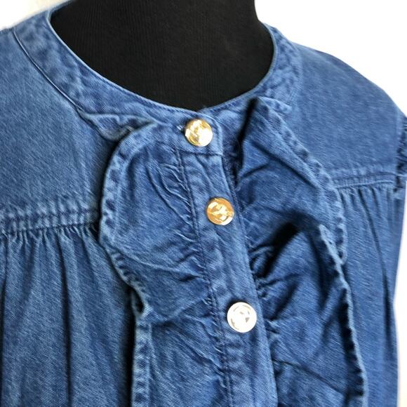 Draper James RSVP blue denim chambray ruff bib trim shift dress size XXL NWT - Picture 5 of 16